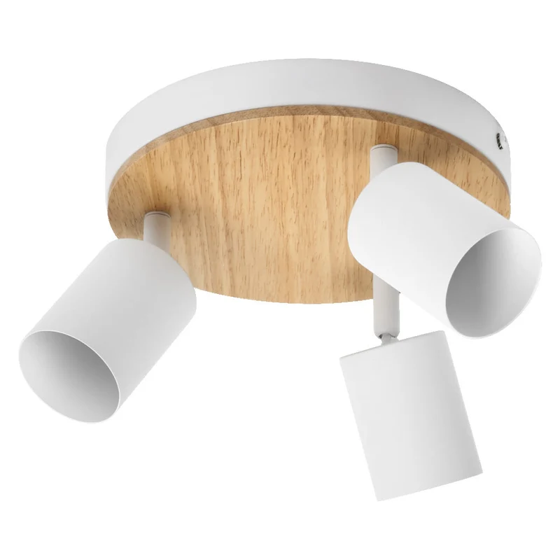 OSRAM LED Spot Wood Line Plate lampe à poser 3xGU10 Blanc et décor bois