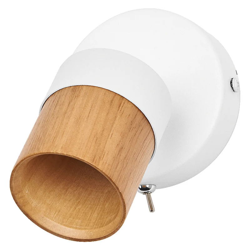 OSRAM LED Spot Half Wood Line applique 1xGU10 Blanc et décor bois