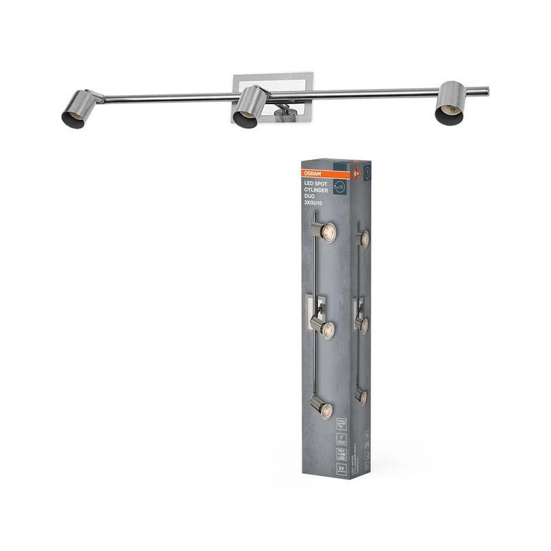 OSRAM LED Spot Cylinder Duo lampe à poser 3xGU10 Nickel brossé