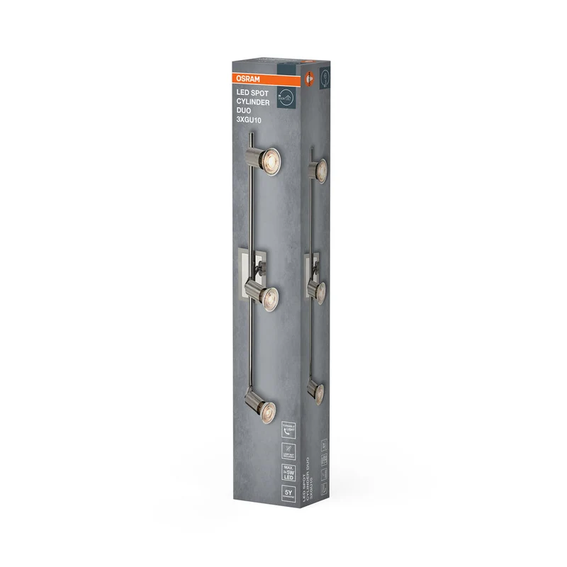 OSRAM LED Spot Cylinder Duo lampe à poser 3xGU10 Nickel brossé