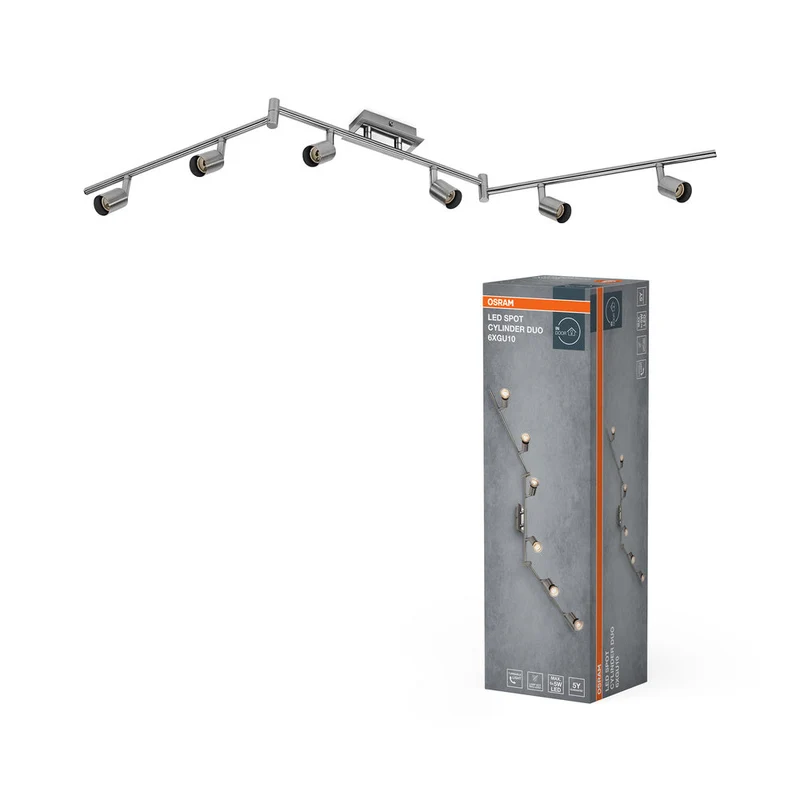 OSRAM LED Spot Cylinder Duo lampe à poser 6xGU10 Nickel brossé
