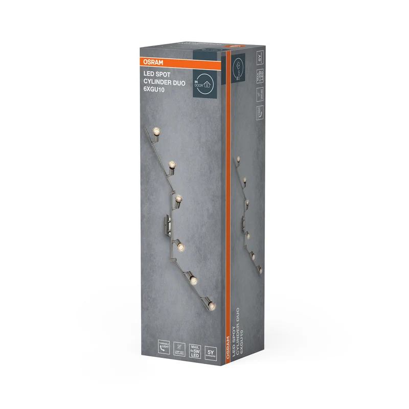 OSRAM LED Spot Cylinder Duo lampe à poser 6xGU10 Nickel brossé