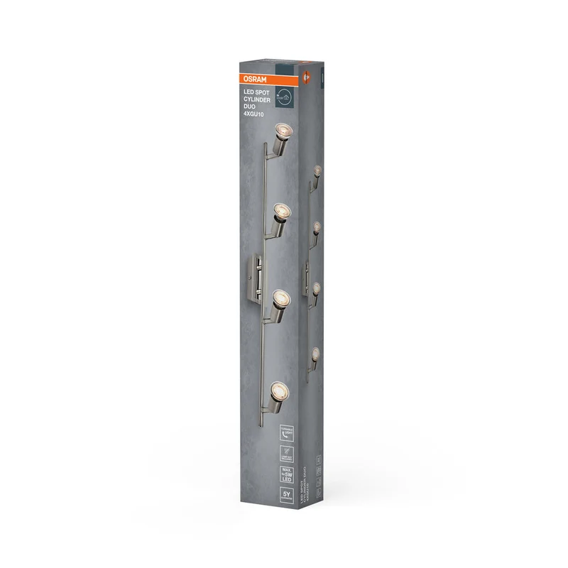 OSRAM LED Spot Cylinder Duo lampe à poser 4xGU10 Nickel brossé