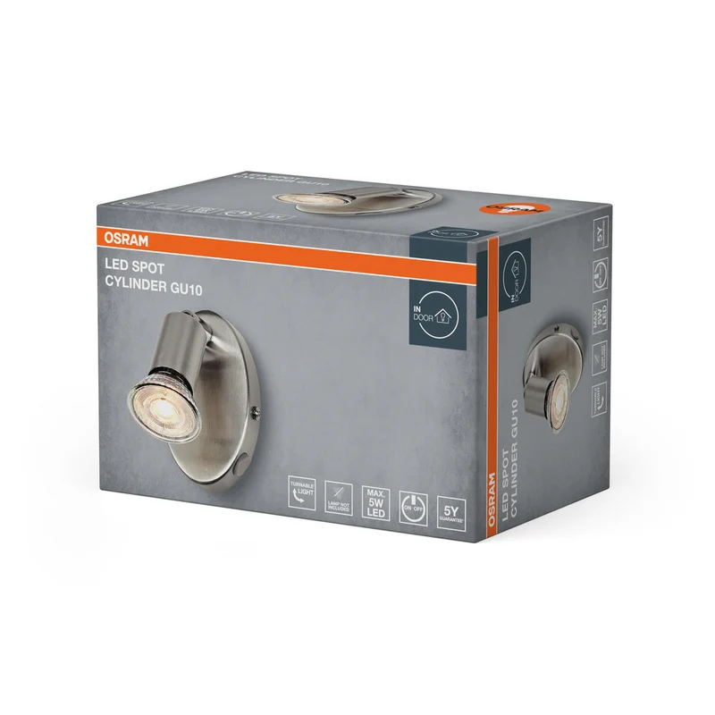 OSRAM LED Spot Cylinder applique murale 1xGU10 Nickel brossé