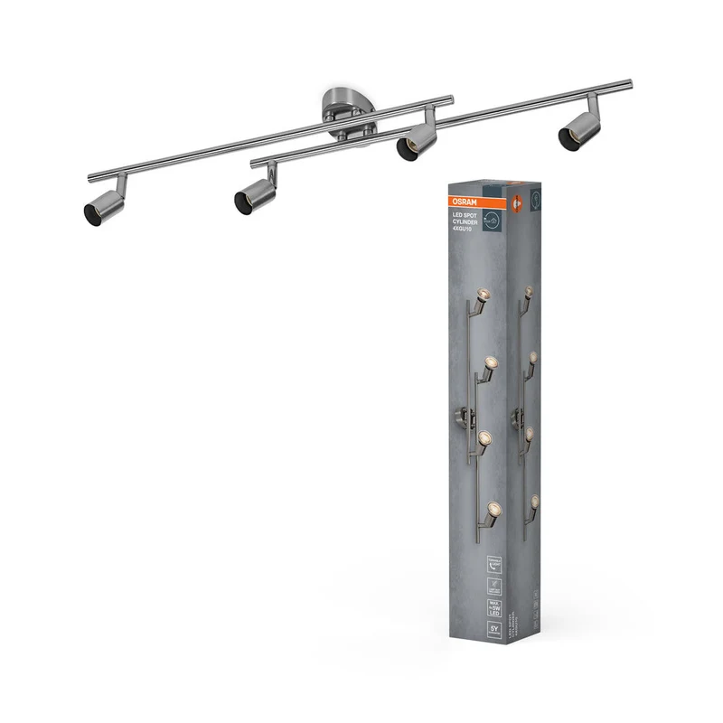 OSRAM LED Spot Cylinder lampe à poser 4xGU10 Nickel brossé