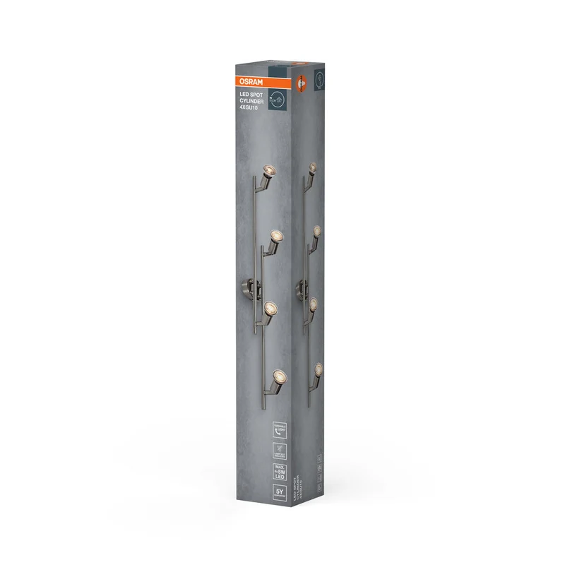 OSRAM LED Spot Cylinder lampe à poser 4xGU10 Nickel brossé