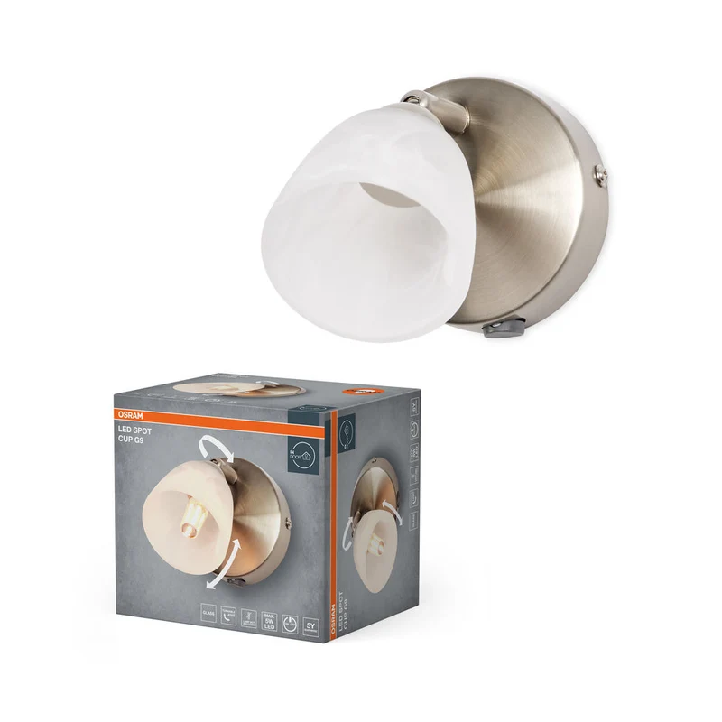 OSRAM LED Spot Cup applique murale 1xG9 Nickel brossé