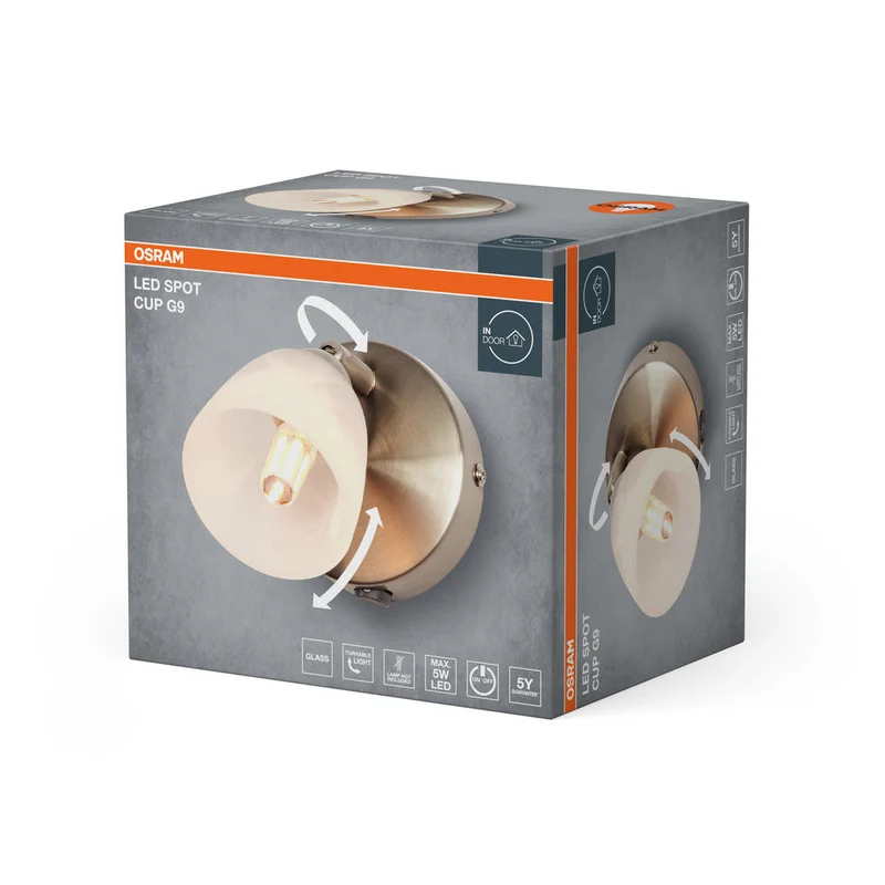 OSRAM LED Spot Cup applique murale 1xG9 Nickel brossé