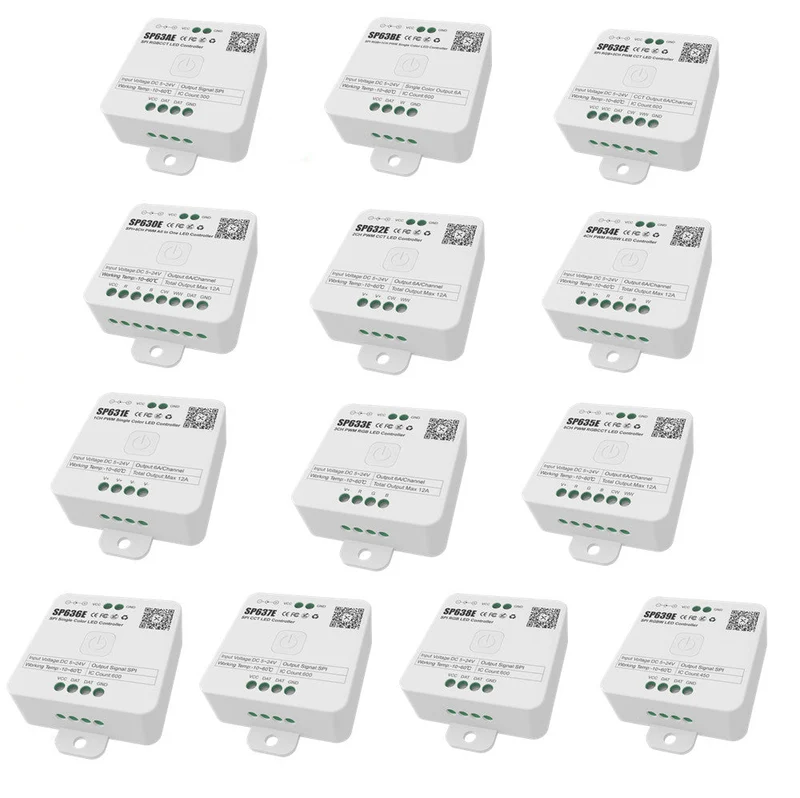 SP63X SPI Bluetooth Music LED Controller Series – DC5V-24V | APP + Music Control | For Addressable LED Strips & LED Lights (iOS/Android)