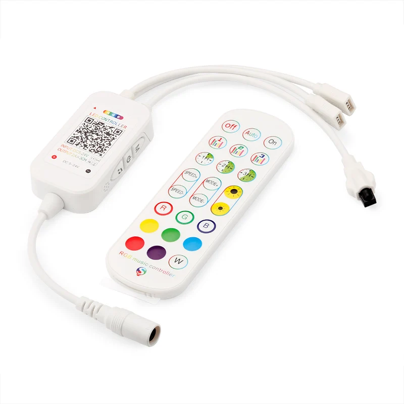 ELK6ARGB Bluetooth Music RGB LED Controller – DC5V-24V | Dual Output | Wireless APP + Remote Control | For RGB LED Strips