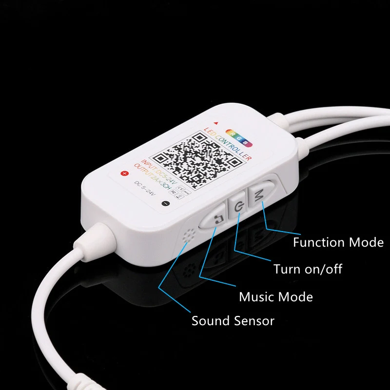 ELK6ARGB Bluetooth Music RGB LED Controller – DC5V-24V | Dual Output | Wireless APP + Remote Control | For RGB LED Strips