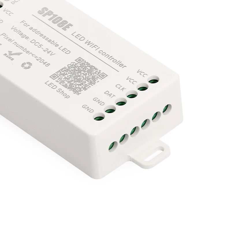 SP108E Pixel SPI LED Controller – DC5V-24V | Wireless App Control | Max 2048 Pixels | For Addressable RGB/RGBW LED Strips