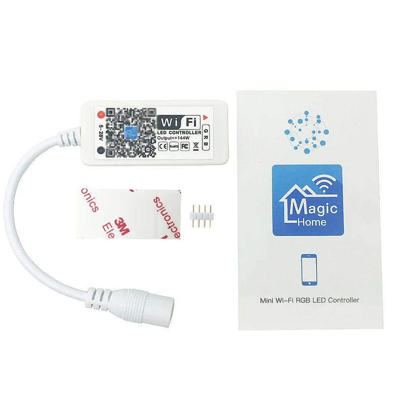 WiFi RGB/RGBW LED Strip Controller – DC5V-24V | WiFi App Control with Optional 24-Key Remote | For LED Strips