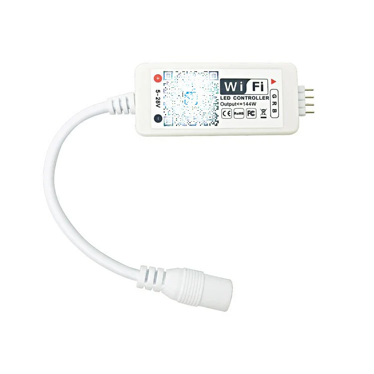 WiFi RGB/RGBW LED Strip Controller – DC5V-24V | WiFi App Control with Optional 24-Key Remote | For LED Strips