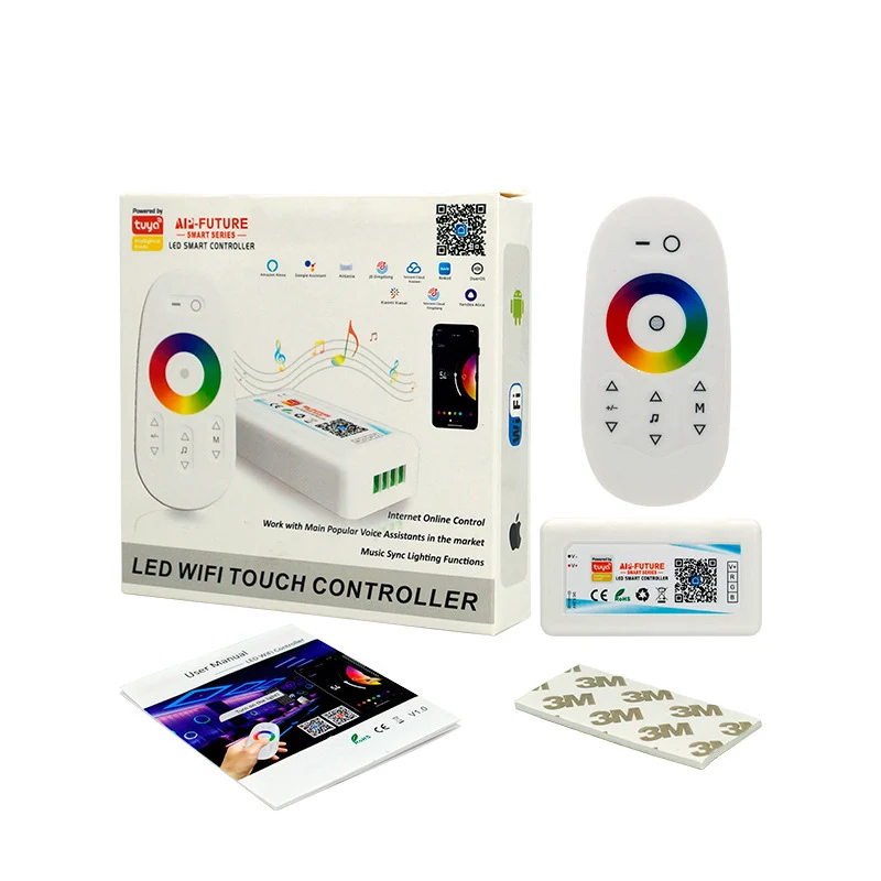 RGB LED Strip Controller – DC5V-24V | 2.4G RF Wireless Touch Color Ring Remote / Tuya APP WiFi + 2.4G RF Remote | For LED Strips