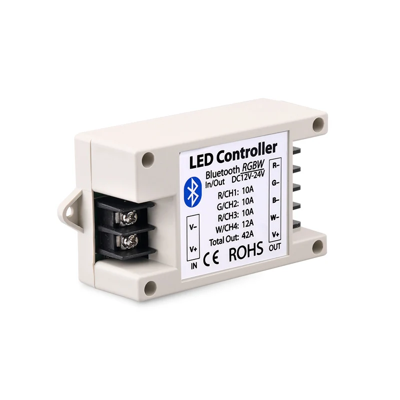 Bluetooth RGB/RGBW LED Strip Controller – DC12V-24V | Smartphone APP Control (iOS & Android) | For LED Strips