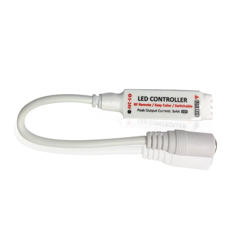 RGB LED Strip Controller – DC5V-24V 12A | Mini RF Wireless RGB Controller with 10-Key / 17-Key Remote | For LED Strips