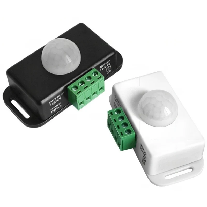 Single Color LED Strip Motion Sensor Switch – DC12V-24V 6A | PIR Infrared Motion Detector Controller | For LED Strips