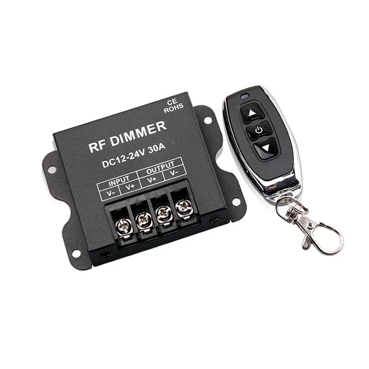 Single Color LED Strip Controller – DC12V-24V 30A | High Power RF Remote LED Dimmer Controller | For 5050/3528 LED Strips