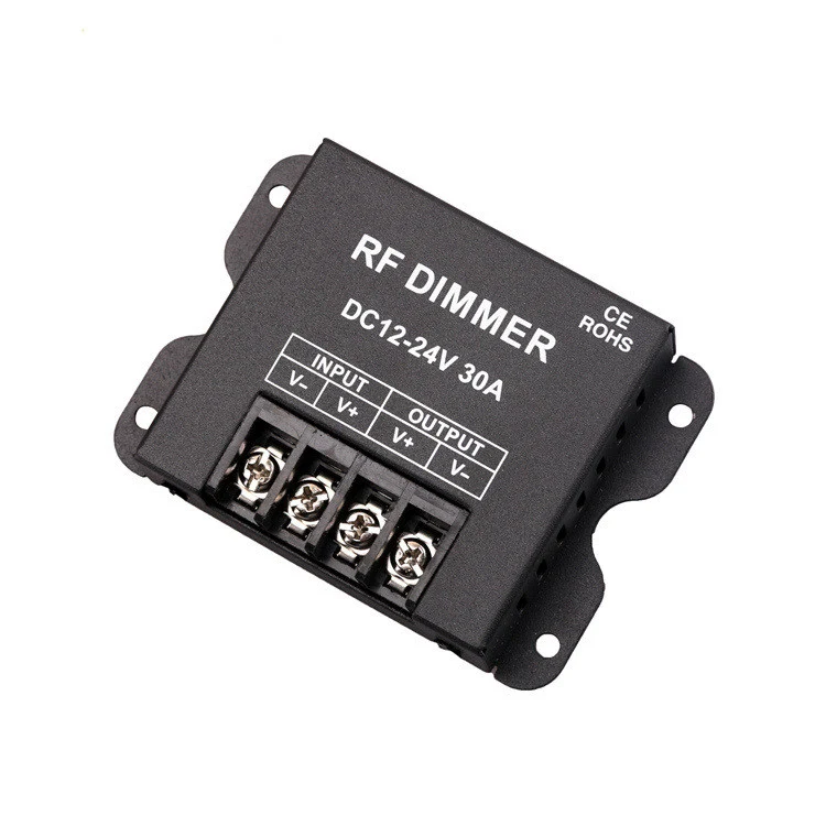 Single Color LED Strip Controller – DC12V-24V 30A | High Power RF Remote LED Dimmer Controller | For 5050/3528 LED Strips