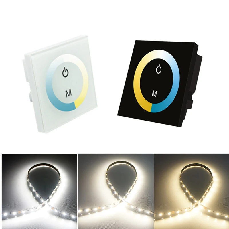 12V-24V DC Wall Panel Touchable Color Ring LED Controller | Dual White Color Temperature Adjustable | For LED Strips