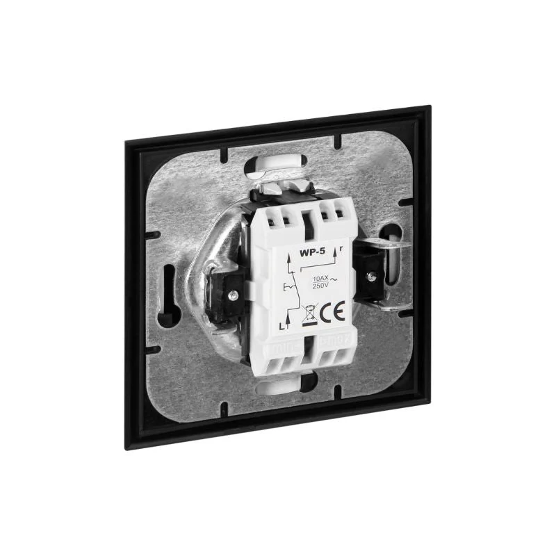 Interrupteur Mural Va-et-Vient Classique Encastré 10A + Plaque de Finition Simple - Noir