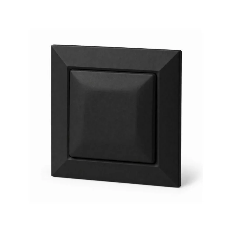 Interrupteur Mural Va-et-Vient Simple Encastré 10A 250V + Plaque de Finition Simple - Noir Mat