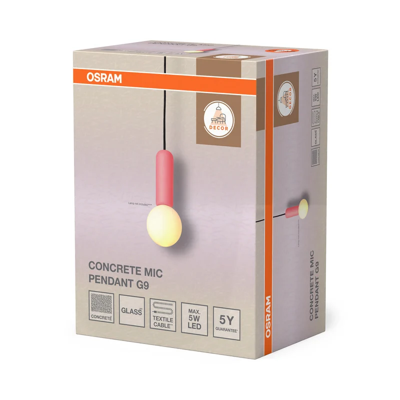 OSRAM DECOR Concrete Mic suspension 1xG9 Rose