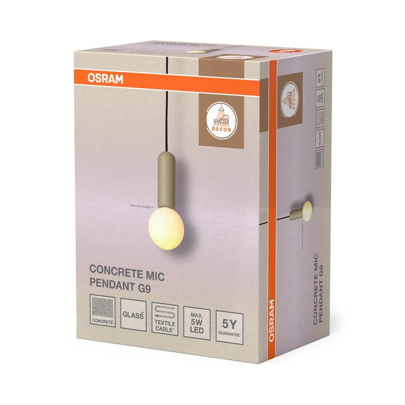 OSRAM DECOR Concrete Mic suspension 1xG9 Beige