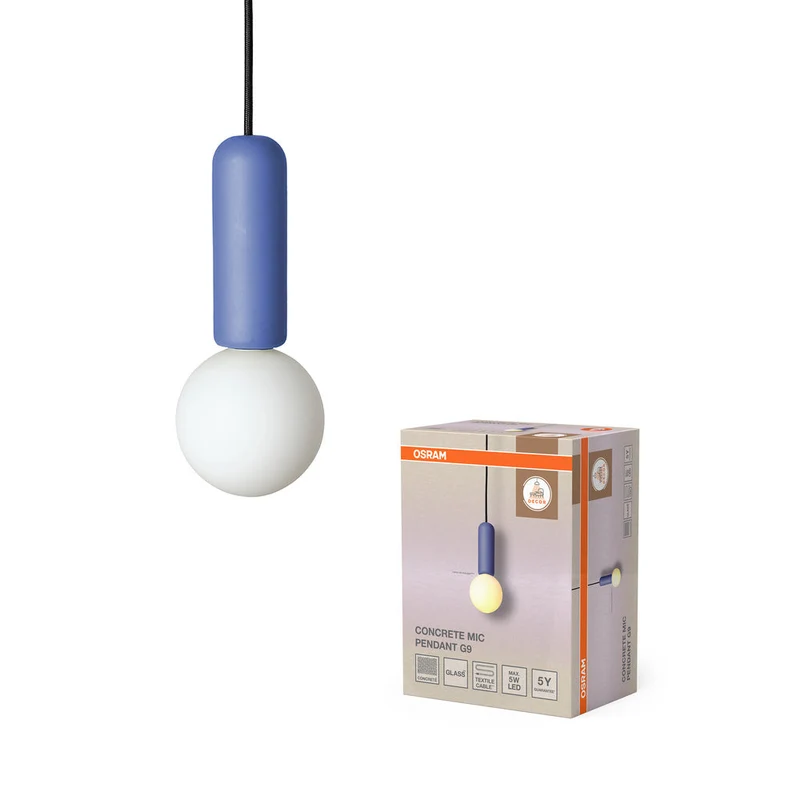 OSRAM DECOR Concrete Mic suspension 1xG9 Bleu