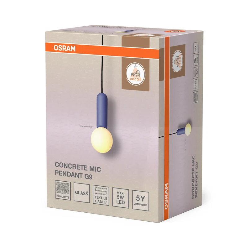 OSRAM DECOR Concrete Mic suspension 1xG9 Bleu