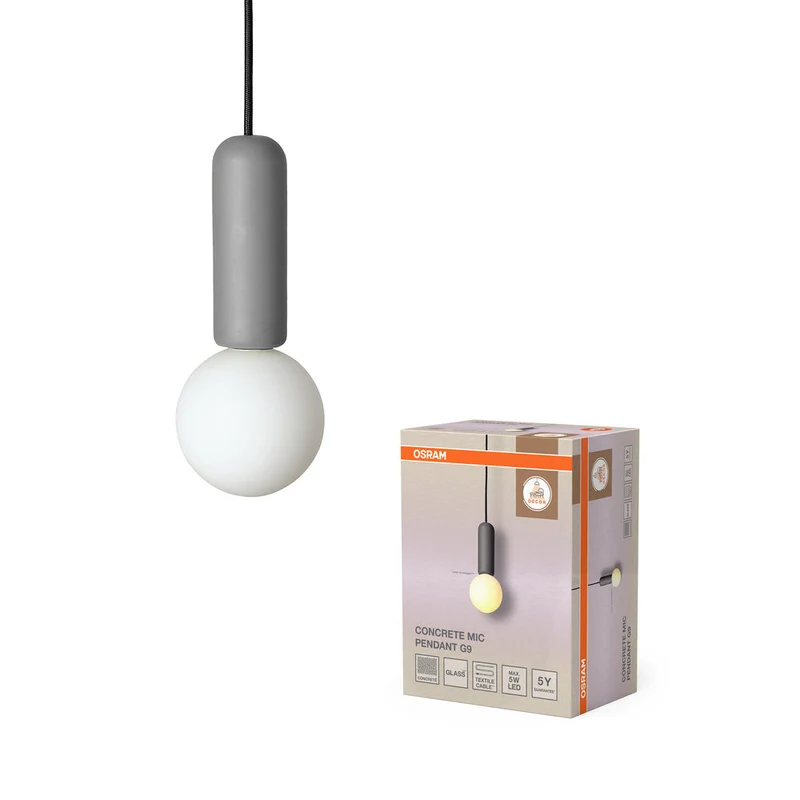 OSRAM DECOR Concrete Mic suspension 1xG9 Gris foncé
