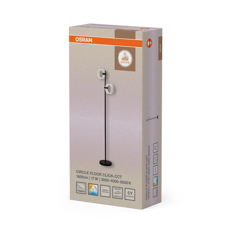 OSRAM DECOR Circle lampadaire 17W CLICKCCT Noir