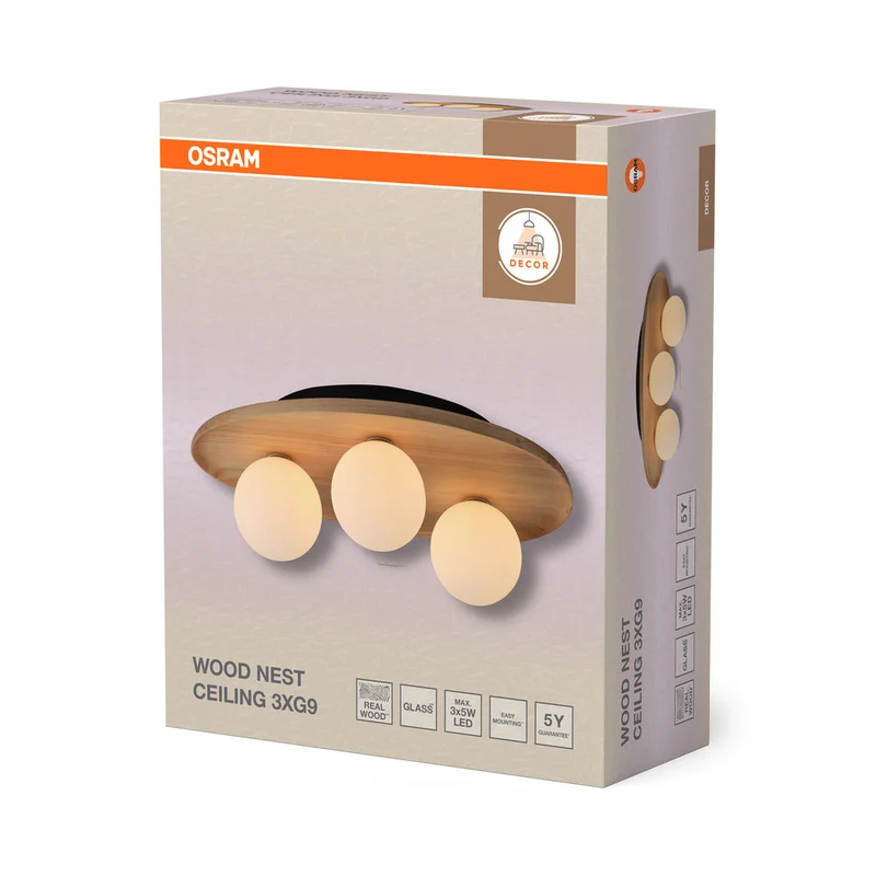 OSRAM DECOR Wood Nest lampe à poser 1xG9 Marron