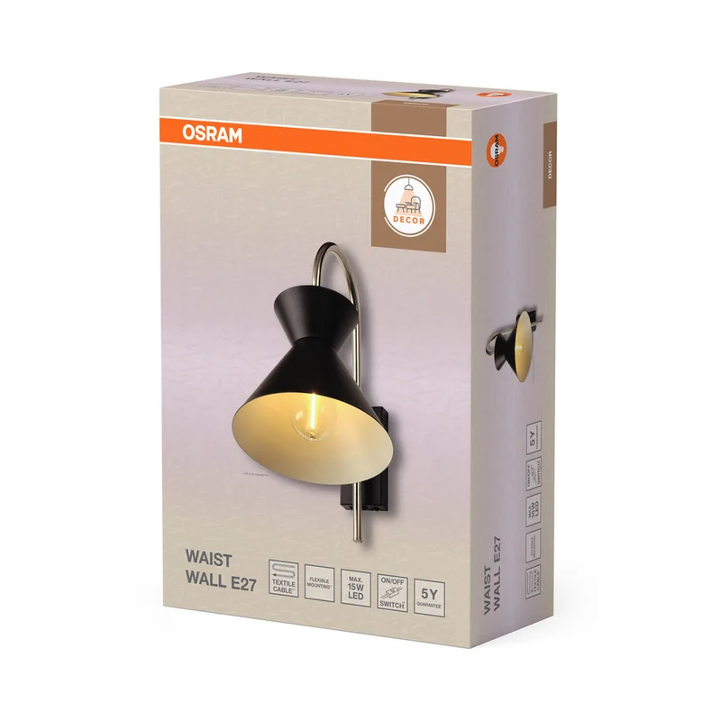 OSRAM DECOR Waist applique murale E27 Noir