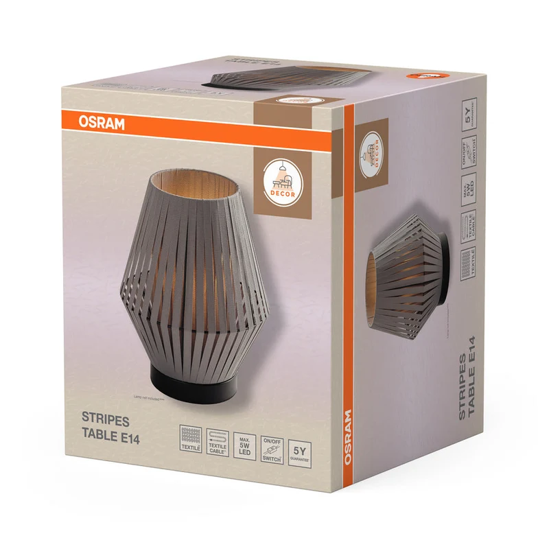 OSRAM DECOR Stripes lampe à poser 1xE14 Gris foncé