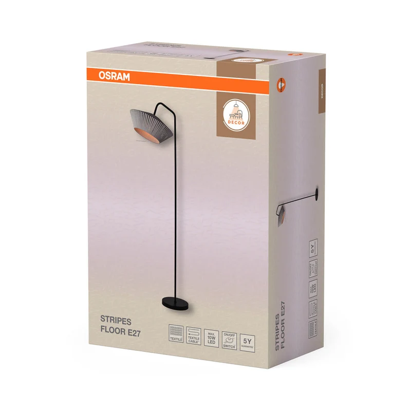 OSRAM DECOR Stripes lampe sur pied 1xE27 Gris foncé