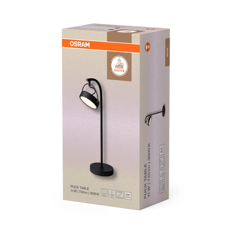 OSRAM DECOR Puck lampe à poser 11W Noir