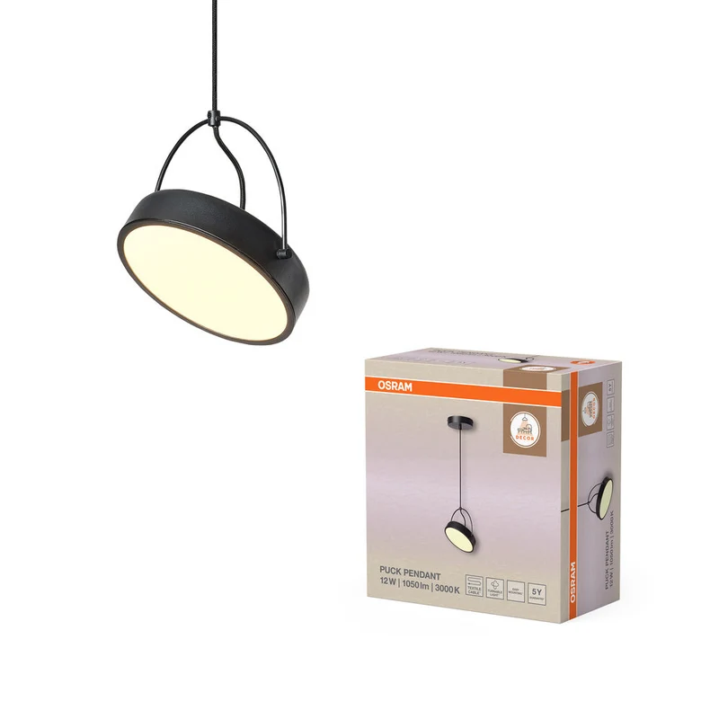 OSRAM DECOR Puck Suspension 12W Noir