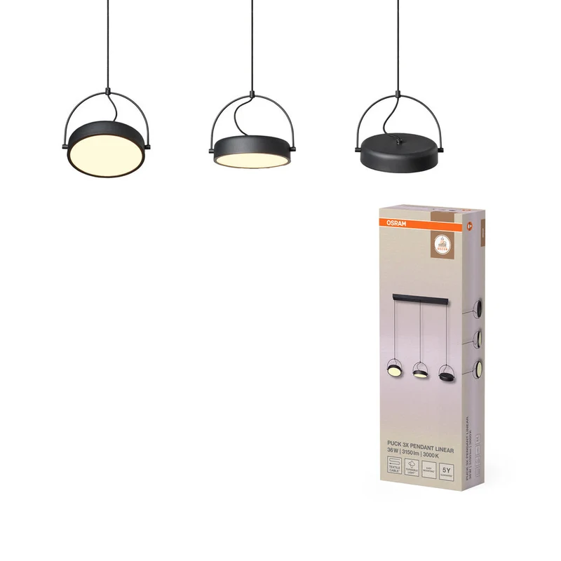 OSRAM DECOR Puck Suspension 3x 36W Noir