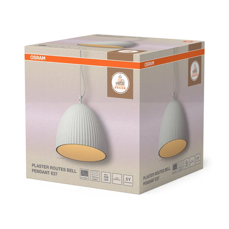 OSRAM DECOR Plaster Routes Bell Suspension 1xE27 Blanc