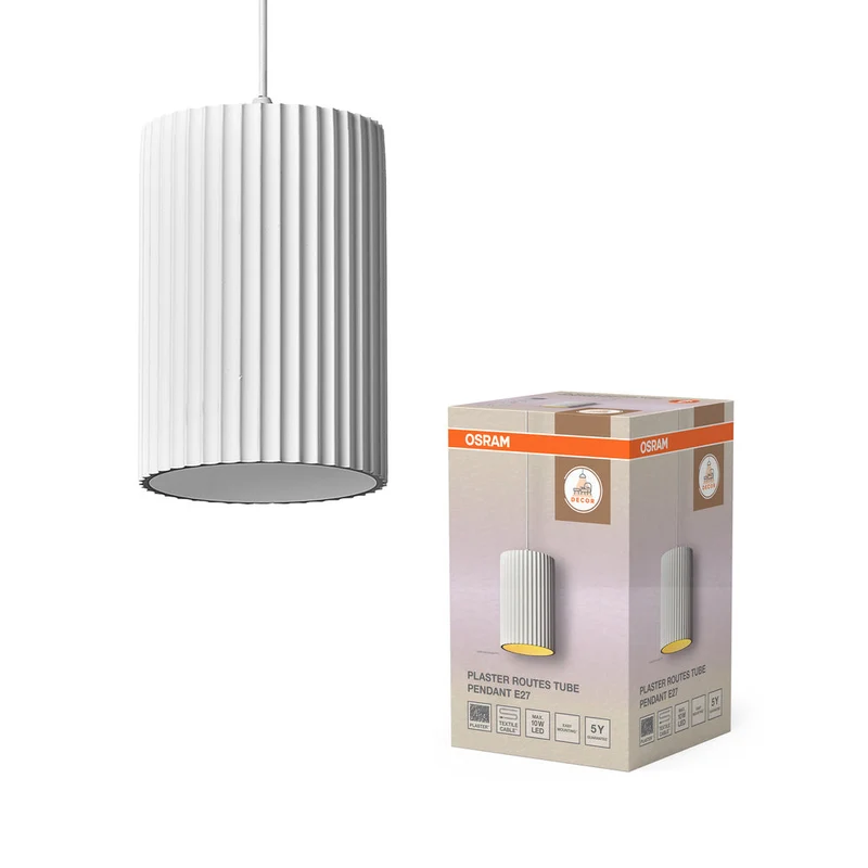 OSRAM DECOR Plaster Routes Tube Suspension 1xE27 Blanc