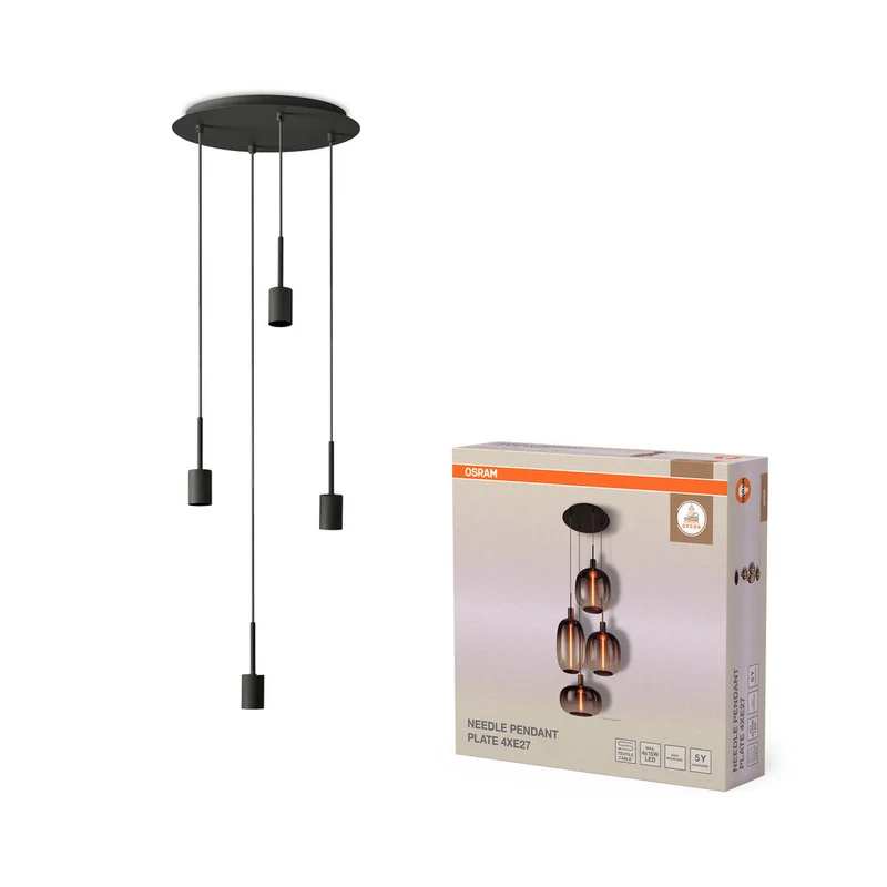 OSRAM DECOR Needle Plate Suspension 4xE27 Gris foncé
