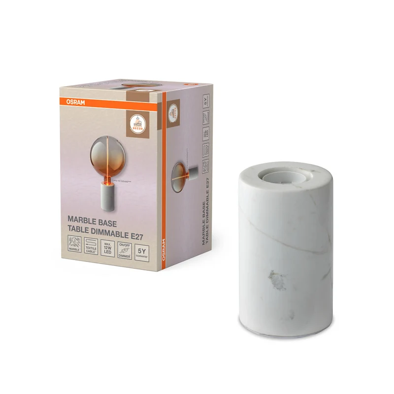 OSRAM DECOR Marble Base lampe à poser Dim E27 Blanc