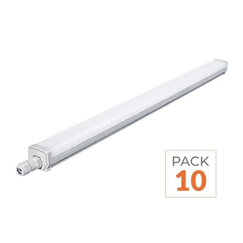 Pack de 10 - Réglette LED Étanche 150cm 53W 135lm/W Interconnectable