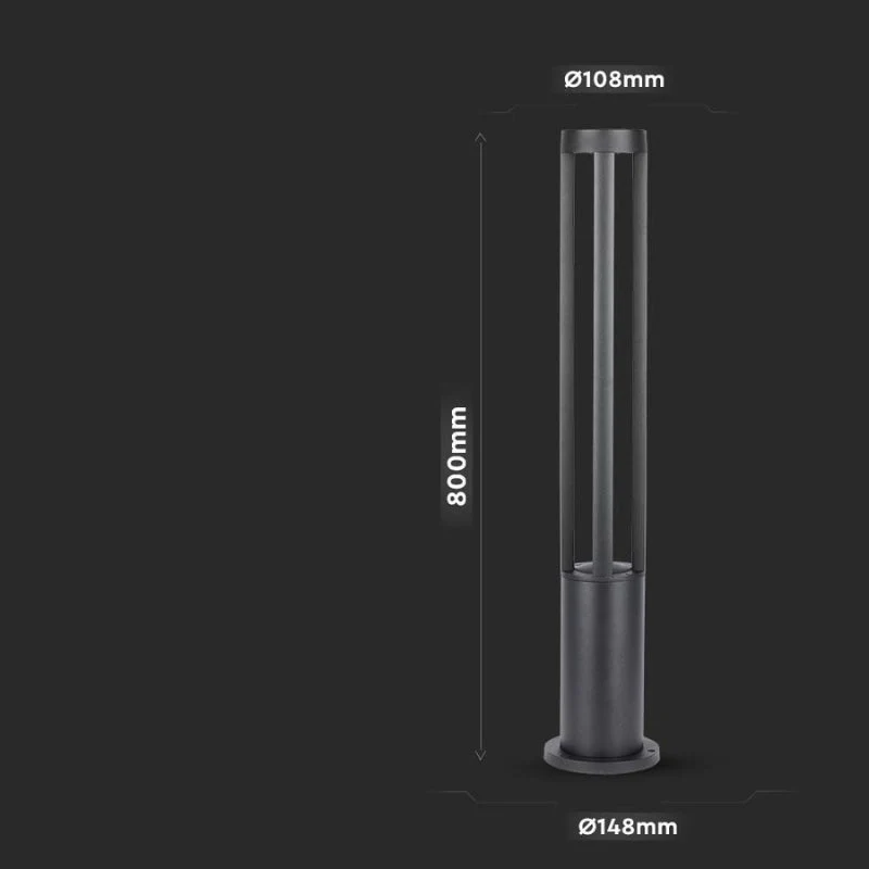 Borne Extérieure LED Design 80cm 220V IP65 Gris Anthracite 10W