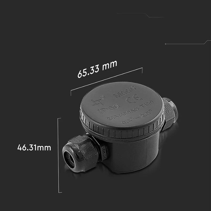 Borne de raccordement Noir Etanche IP66