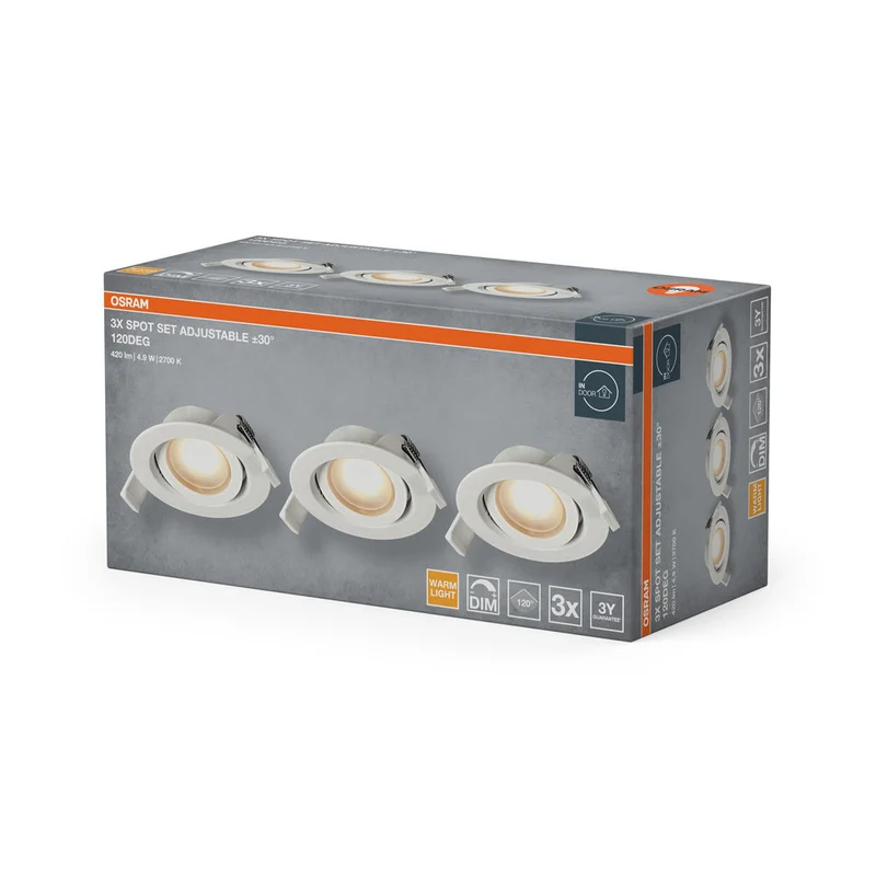 OSRAM Spot LED encastrable DIM 4,9W 120° blanc ⌀75 mm