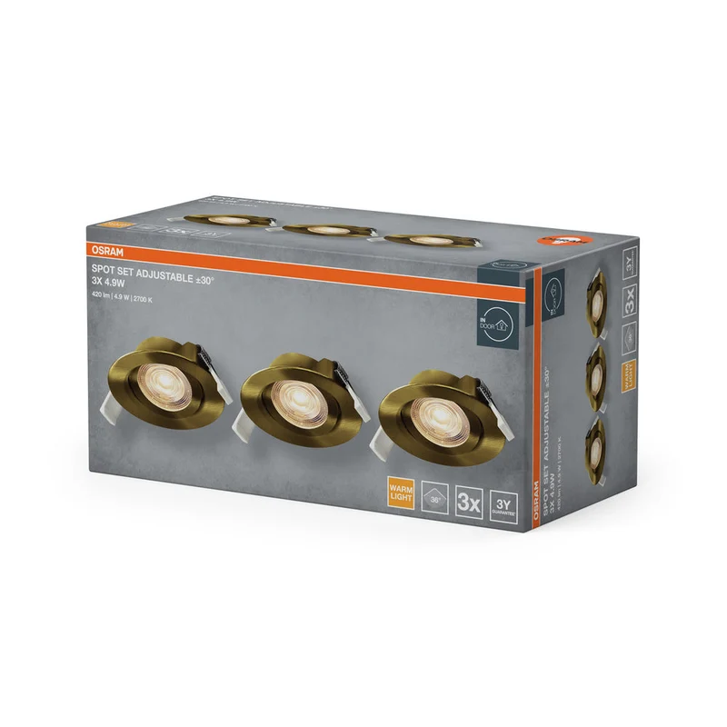 OSRAM Spot LED encastrable orientable 4,9W 36° laiton vert ⌀75 mm