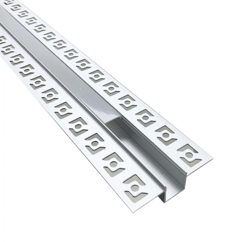 Profilé Aluminium Encastrable 2m pour Ruban LED Couvercle Blanc Opaque